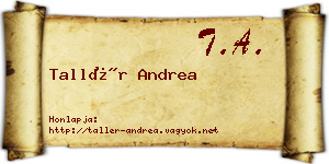 Tallér Andrea névjegykártya